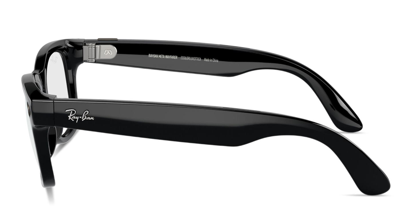 Shop Ray-Ban Meta Wayfarer Unisex Square Eyeglasses in Shiny Black online.