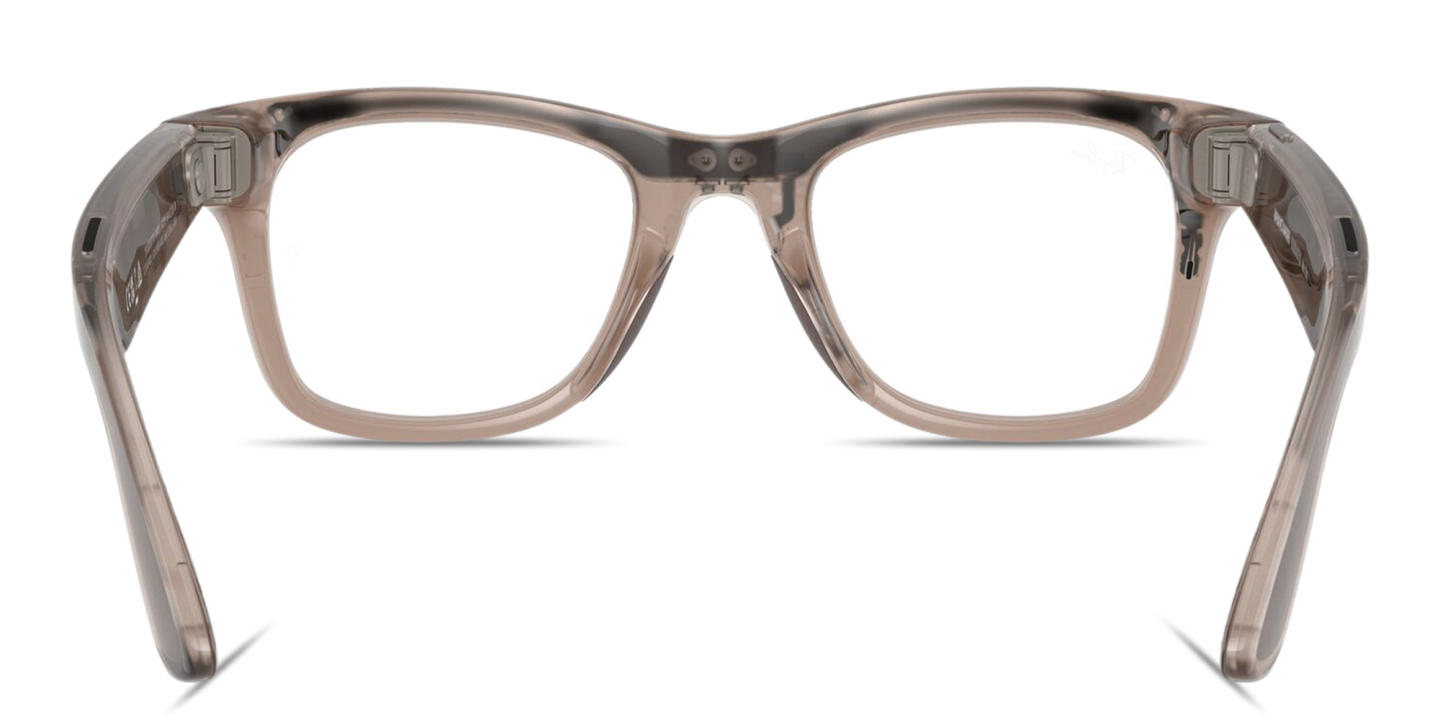 Ray-Ban Meta Wayfarer Unisex Square Sunglasses in Shiny Warm Stone – Product Photo 6