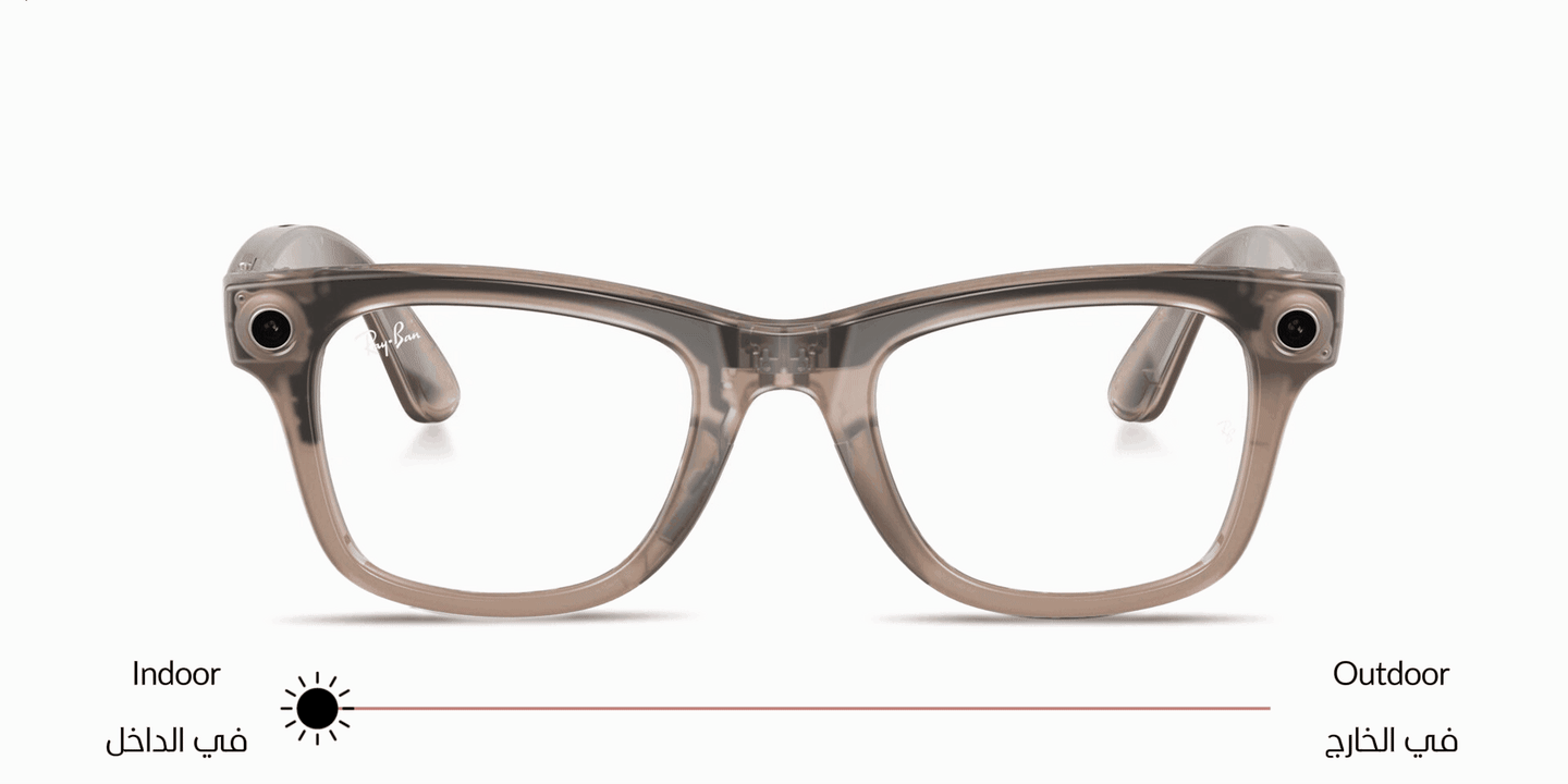 Ray-Ban Meta Wayfarer Unisex Square Eyeglasses in Shiny Warm Stone – Product Photo 0