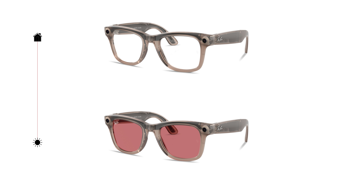Ray-Ban Meta Wayfarer Unisex Square Eyeglasses in Shiny Warm Stone – Product Photo 4
