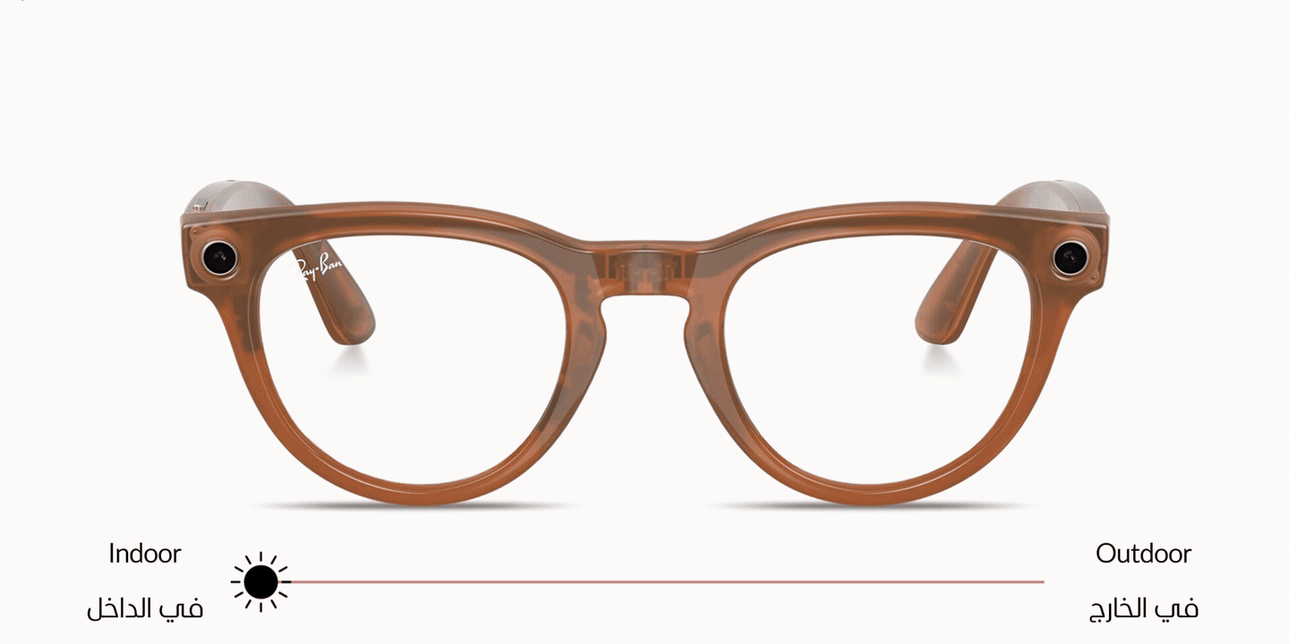 Shop Ray-Ban Meta Headliner Unisex Panthos Sunglasses in Shiny Caramel online.