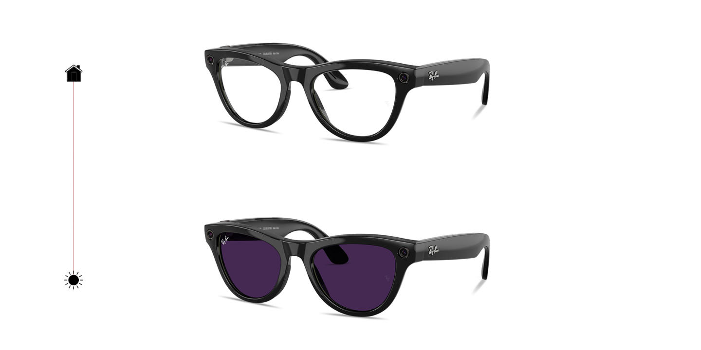 Ray-Ban Meta Skyler Unisex Cat-Eye Sunglasses in Shiny Black – Product Photo 4