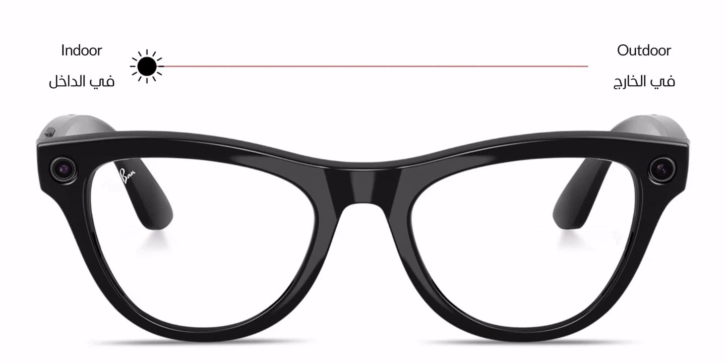Shop Ray-Ban Meta Skyler Unisex Cat-Eye Sunglasses in Shiny Black online.