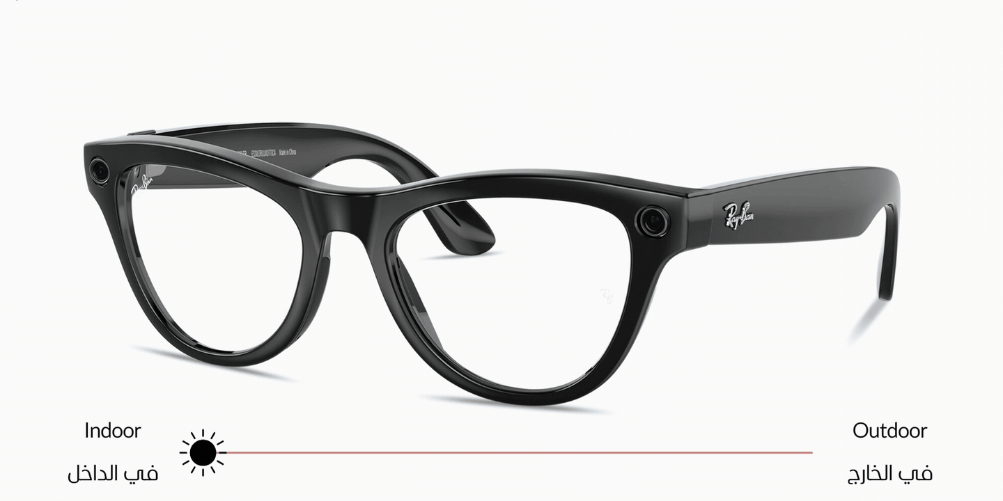 Ray-Ban Meta Skyler Unisex Cat in Shiny Black – Product Photo 1
