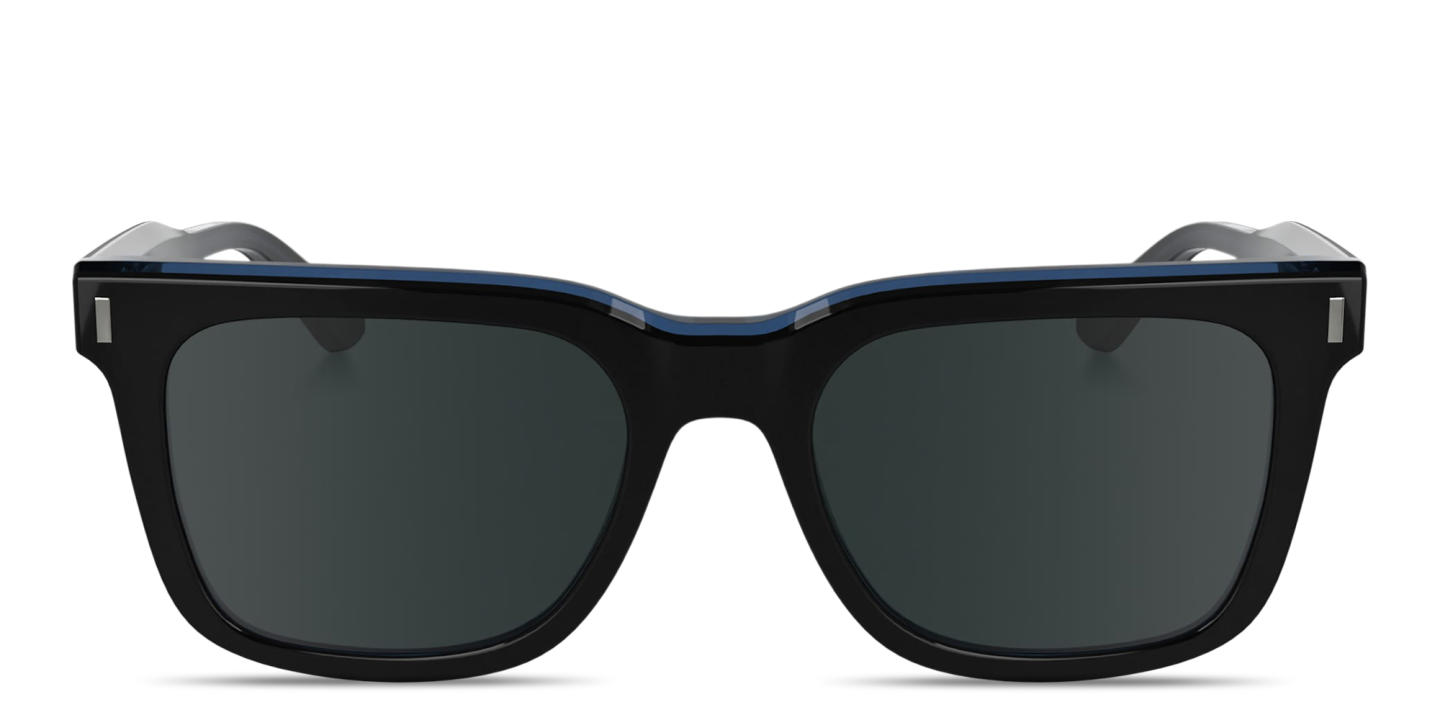 Shop Calvin Klein Logo Signature Rectangle Sunglasses in Black online.