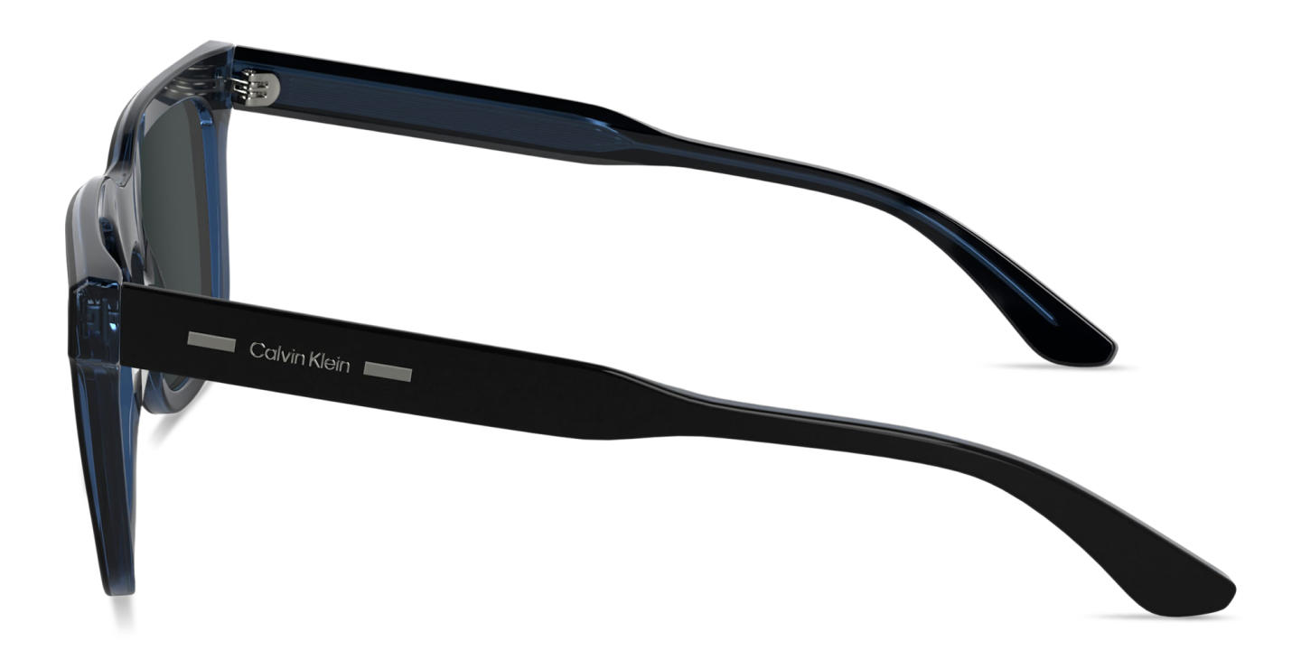 Shop Calvin Klein Logo Signature Rectangle Sunglasses in Black online.