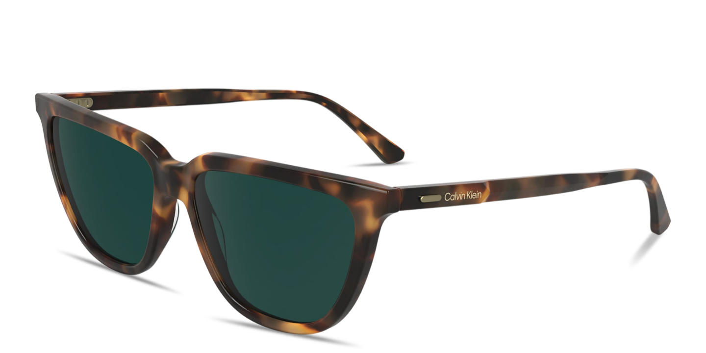 Calvin Klein Logo Signature Cat-Eye Sunglasses in Havana – Product Photo 1
