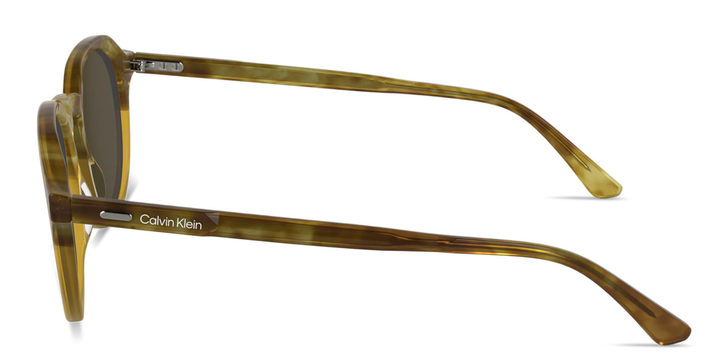 Calvin Klein Logo Signature Unisex Panthos Sunglasses in Light Brown – Product Photo 2