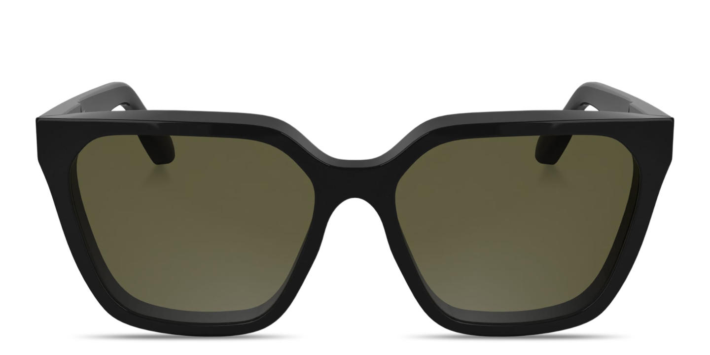Shop Calvin Klein Logo Lettering Rectangle Sunglasses in Black online.