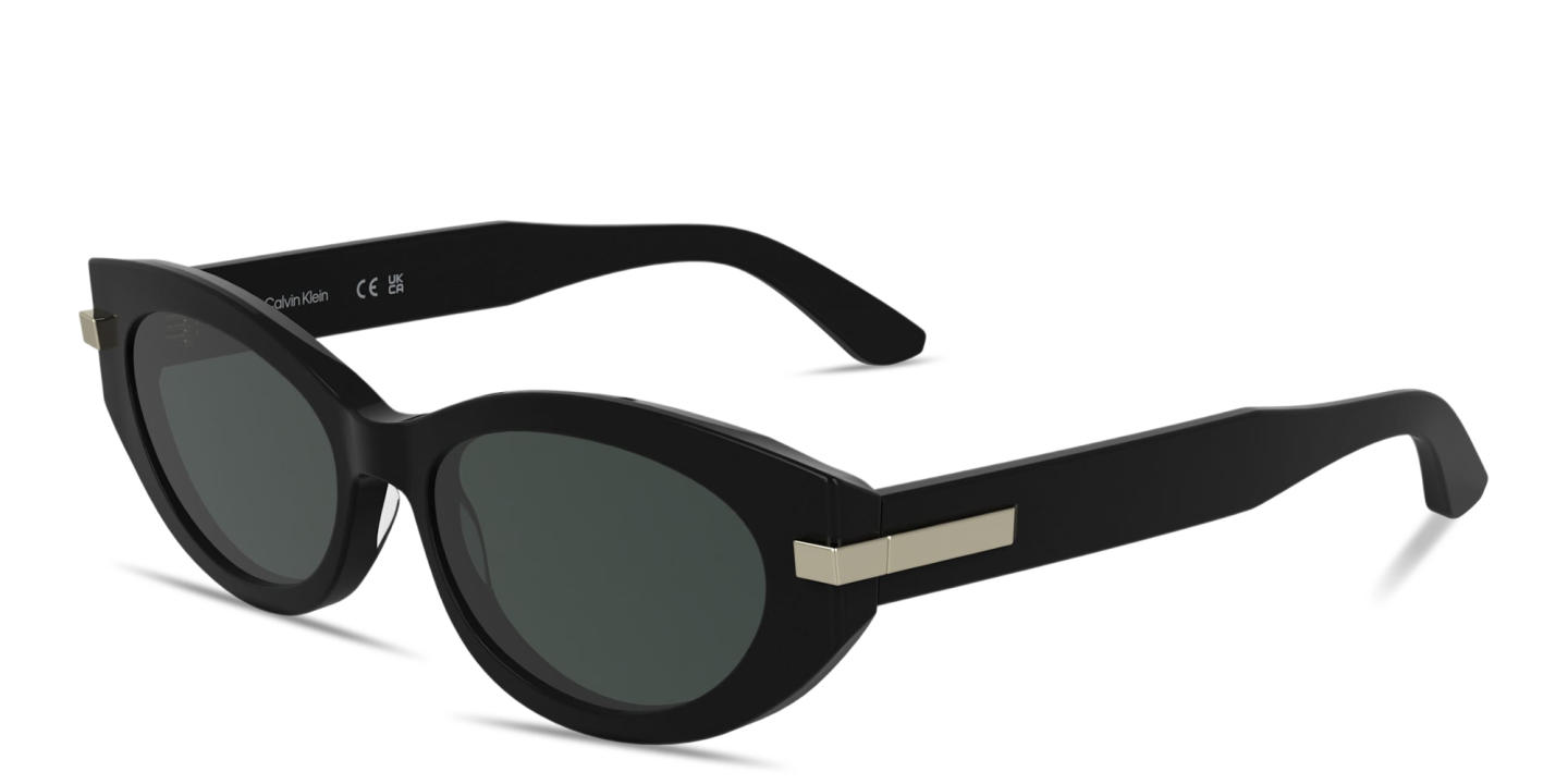 Calvin Klein Logo Lettering Cat-Eye Sunglasses in Black – Product Photo 1