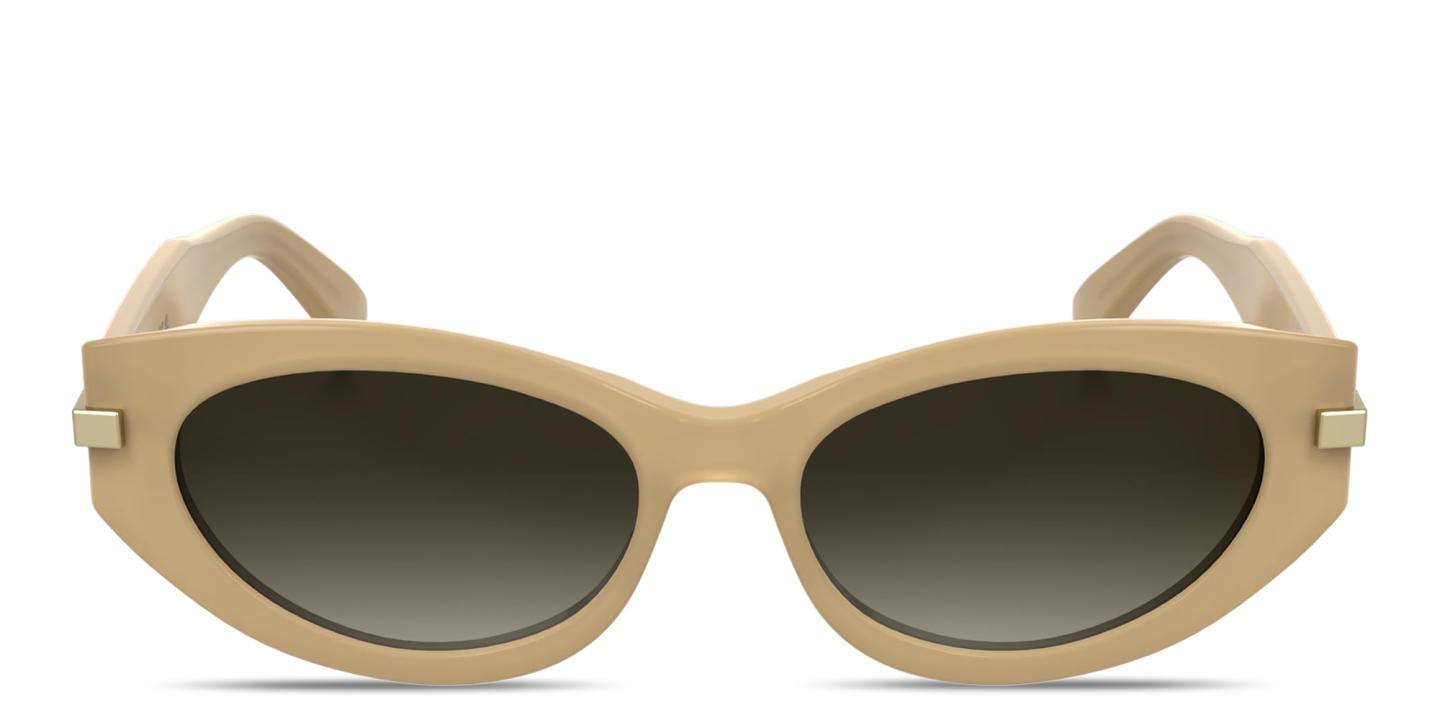 Calvin Klein Logo Lettering Cat-Eye Sunglasses in Beige – Product Photo 0