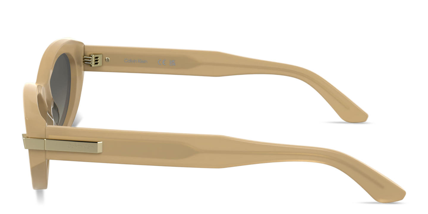 Calvin Klein Logo Lettering Cat-Eye Sunglasses in Beige – Product Photo 2