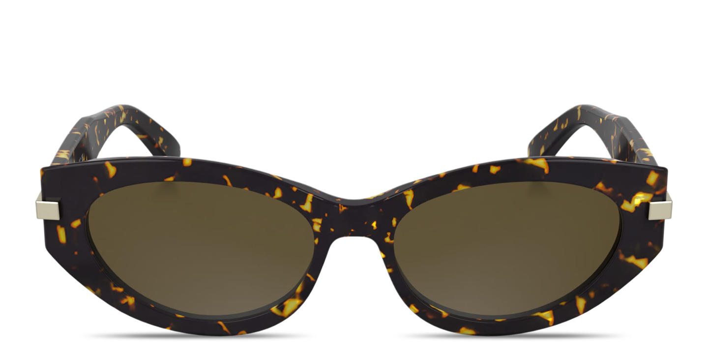 Calvin Klein Logo Lettering Cat-Eye Sunglasses in Tortoise – Product Photo 0