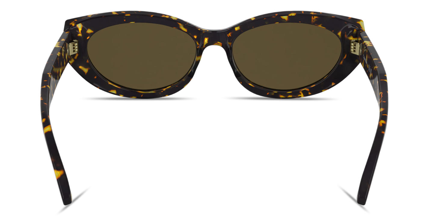 Calvin Klein Logo Lettering Cat-Eye Sunglasses in Tortoise – Product Photo 3