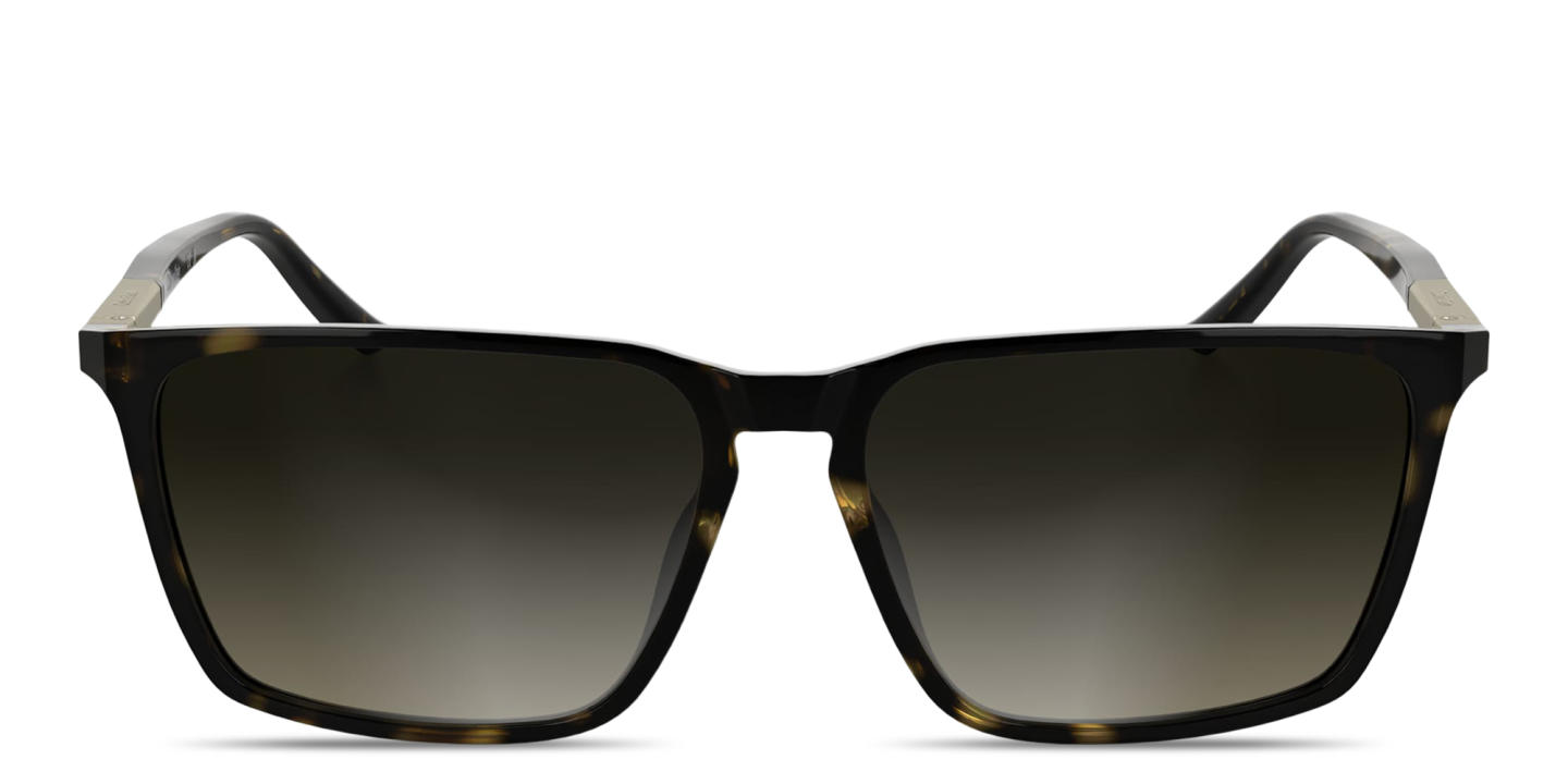 Shop Calvin Klein Logo Lettering Rectangle Sunglasses in Havana online.