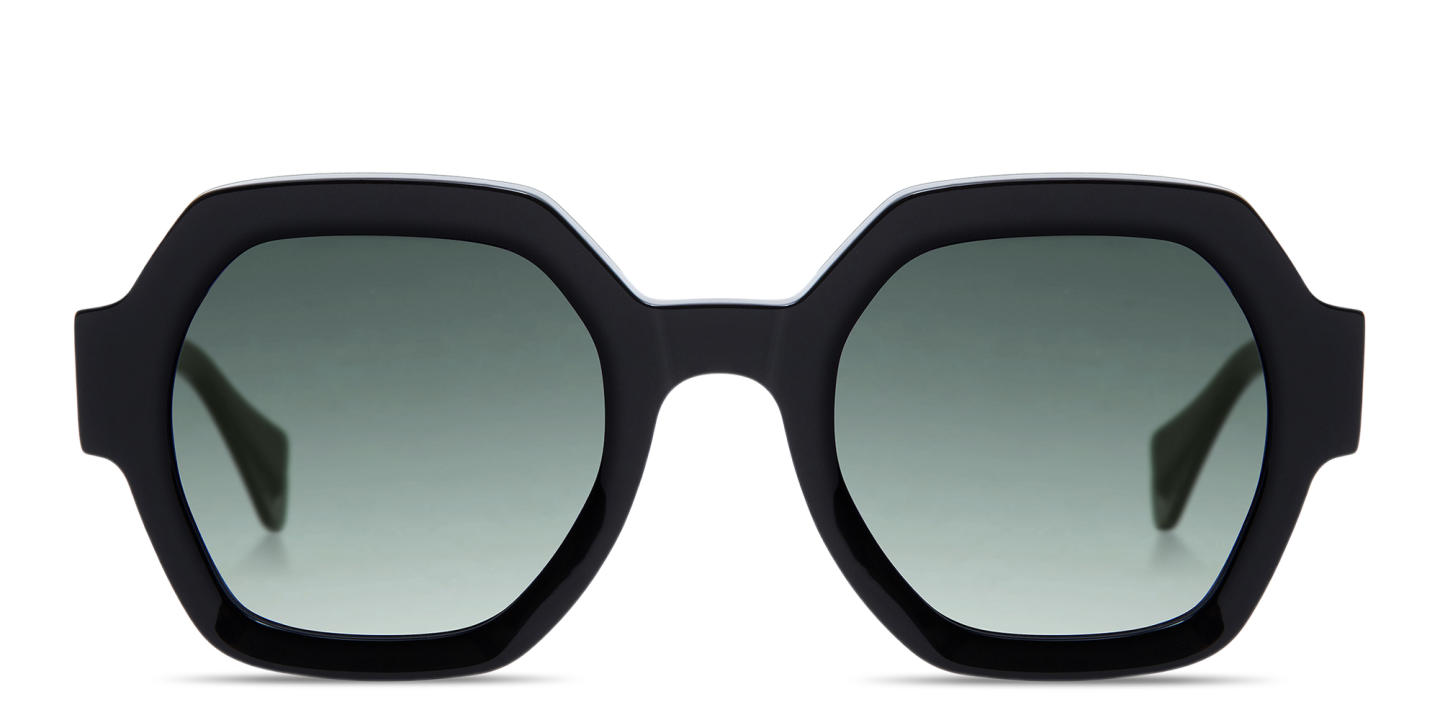 Shop GIGI STUDIOS Grace Irregular Sunglasses in Black online.