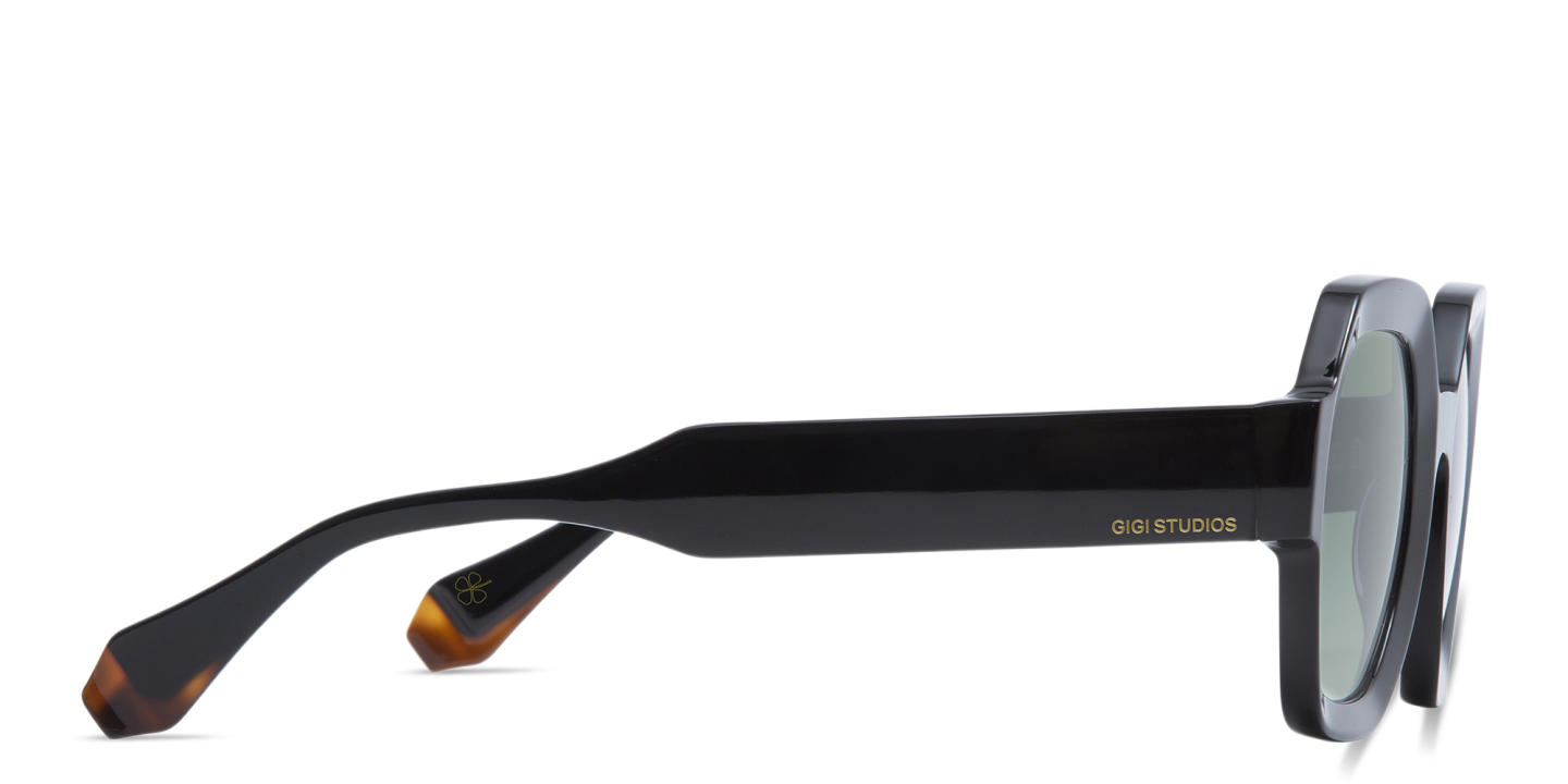 Shop GIGI STUDIOS Grace Irregular Sunglasses in Black online.