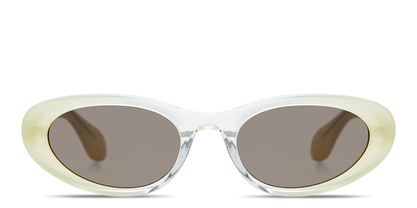 Shop GIGI STUDIOS Thrive 022 Oval Sunglasses in Transparent Brown online.