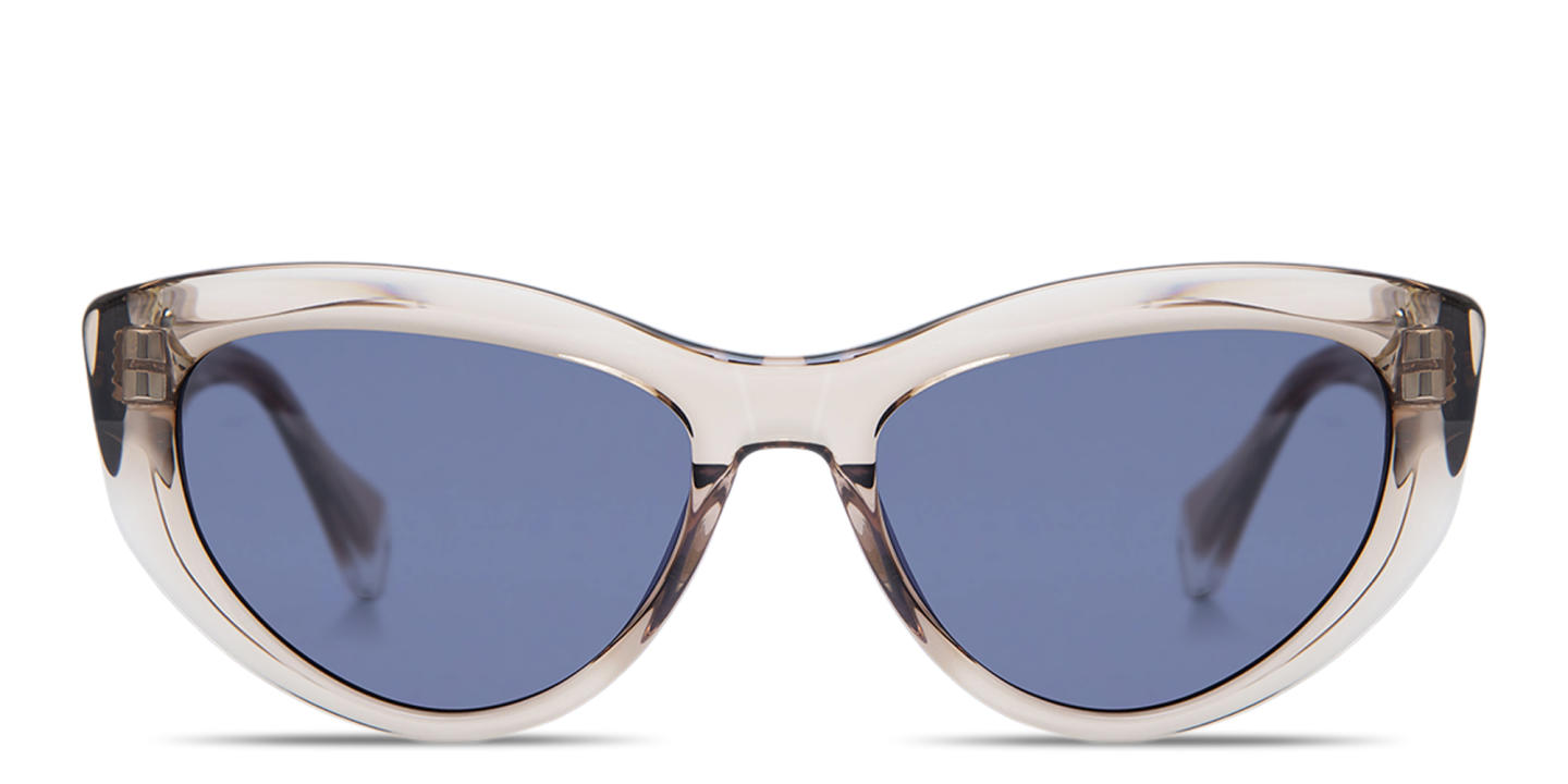 Shop GIGI STUDIOS Tamara Cat-Eye Sunglasses in Transparent Brown online.