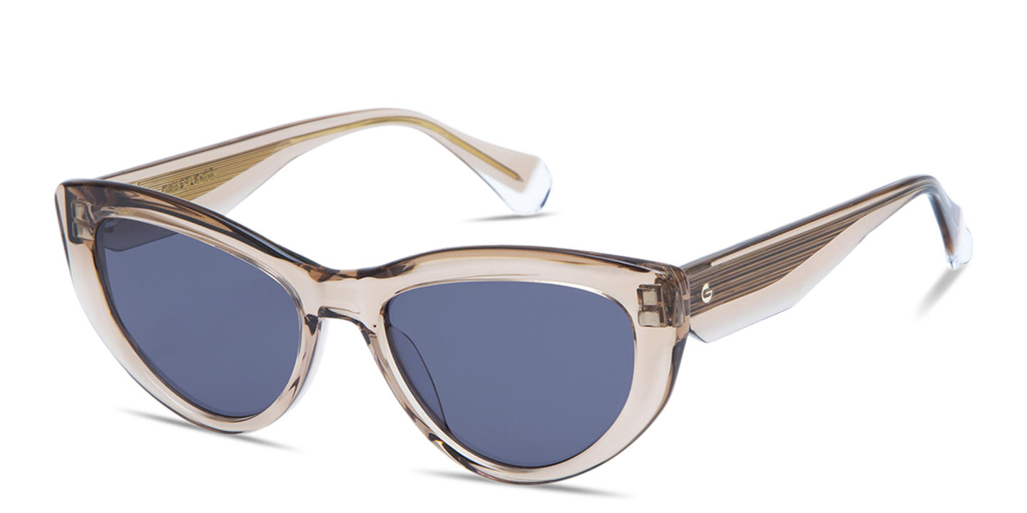 Shop GIGI STUDIOS Tamara Cat-Eye Sunglasses in Transparent Brown online.