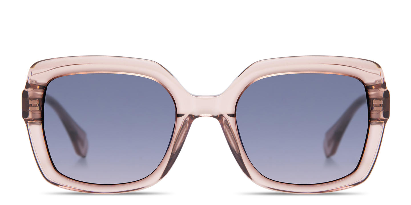 Shop GIGI STUDIOS Genesis Square Sunglasses in Transparent Pink online.
