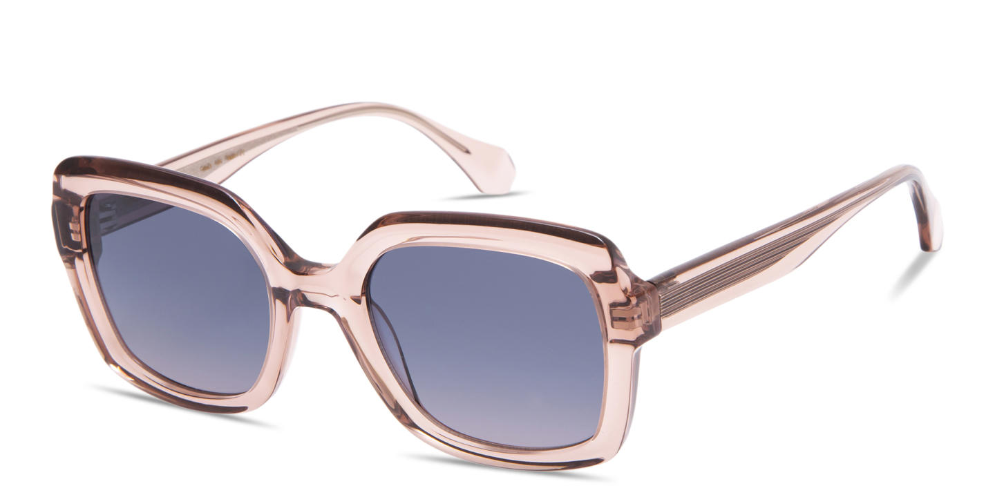 Shop GIGI STUDIOS Genesis Square Sunglasses in Transparent Pink online.