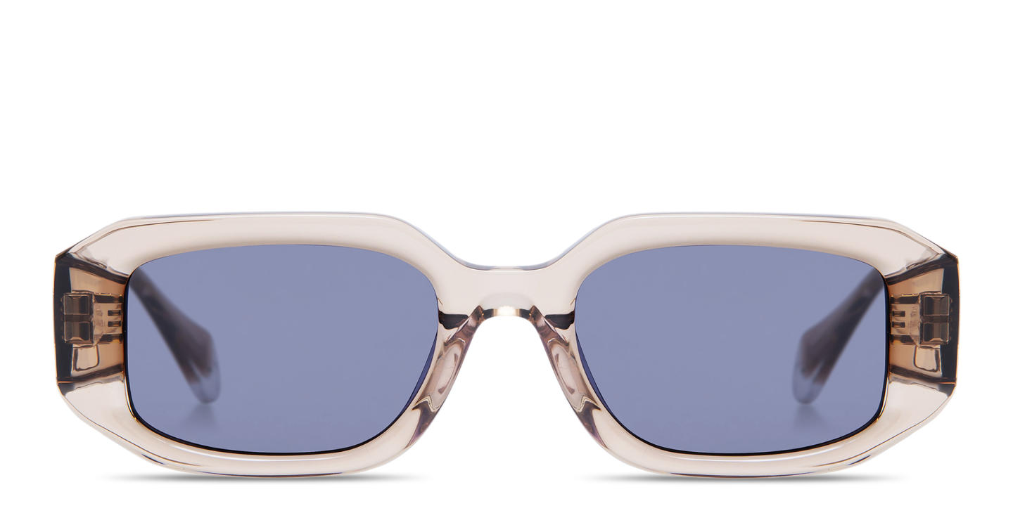 Shop GIGI STUDIOS Danielle Unisex Rectangle Sunglasses in Transparent Brown online.