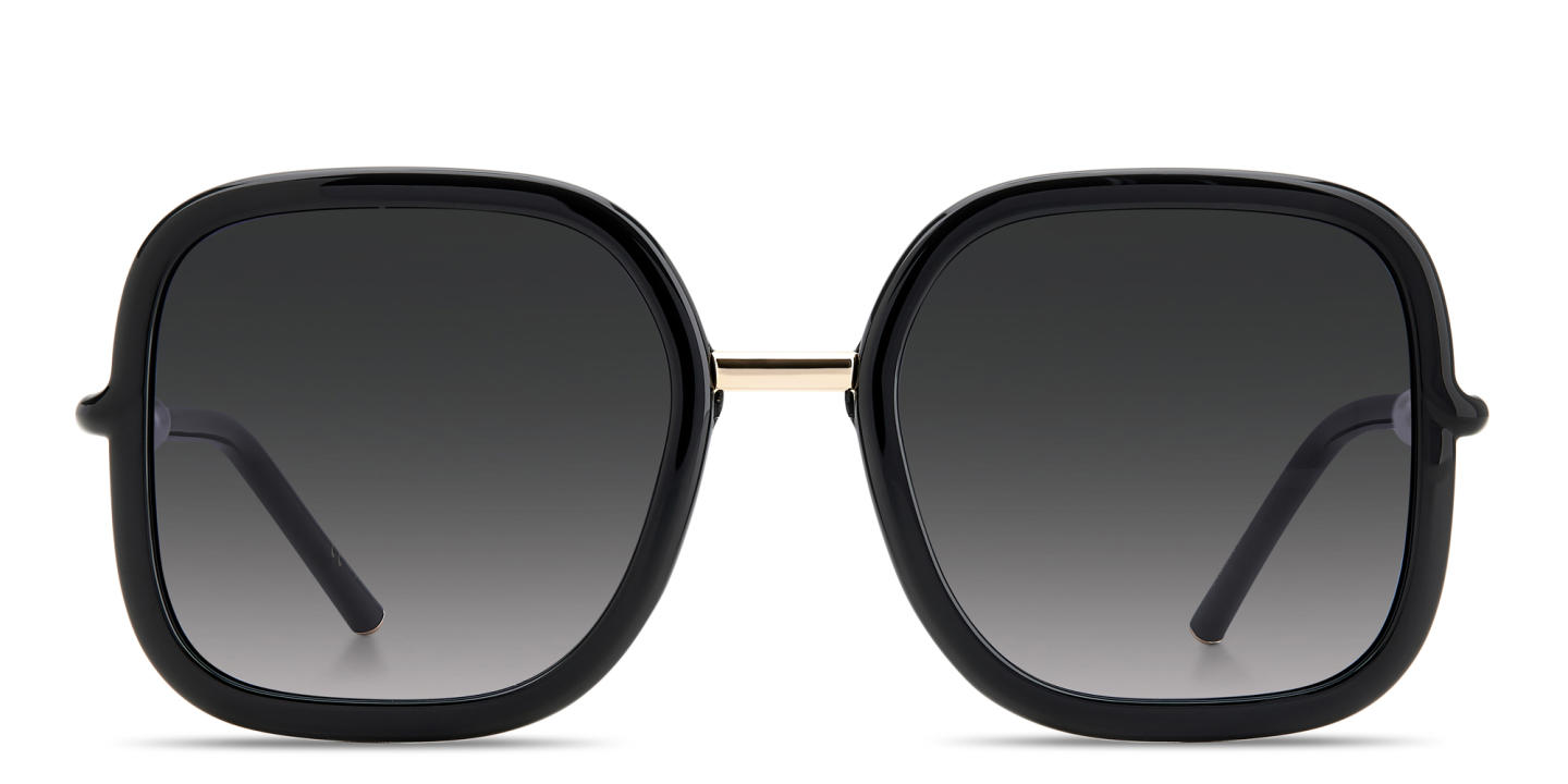 Shop Carolina Herrera Logo Signature Oversized Square Sunglasses in Black online.