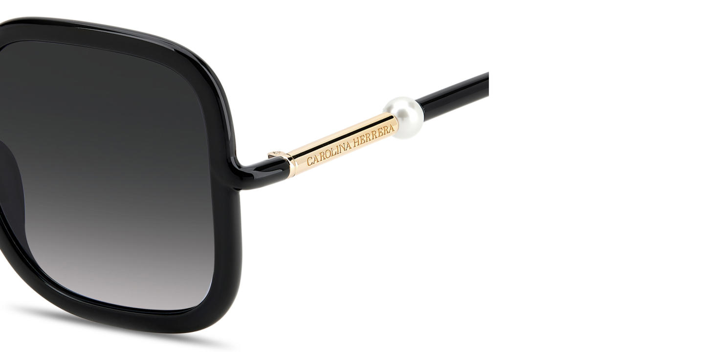 Shop Carolina Herrera Logo Signature Oversized Square Sunglasses in Black online.