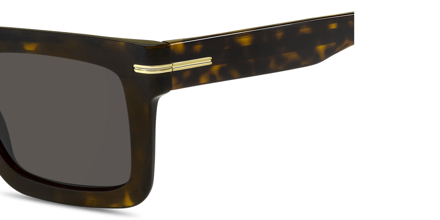 Shop Hugo Boss Logo Signature Rectangle Sunglasses in Havana online.