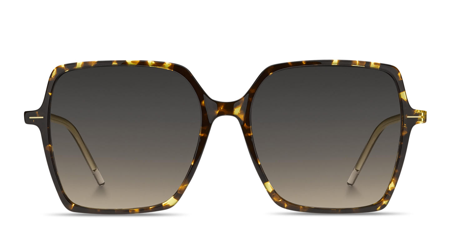 Hugo Boss Logo Signature Oversized Square Sunglasses in Yellow Havana – Product Photo 0