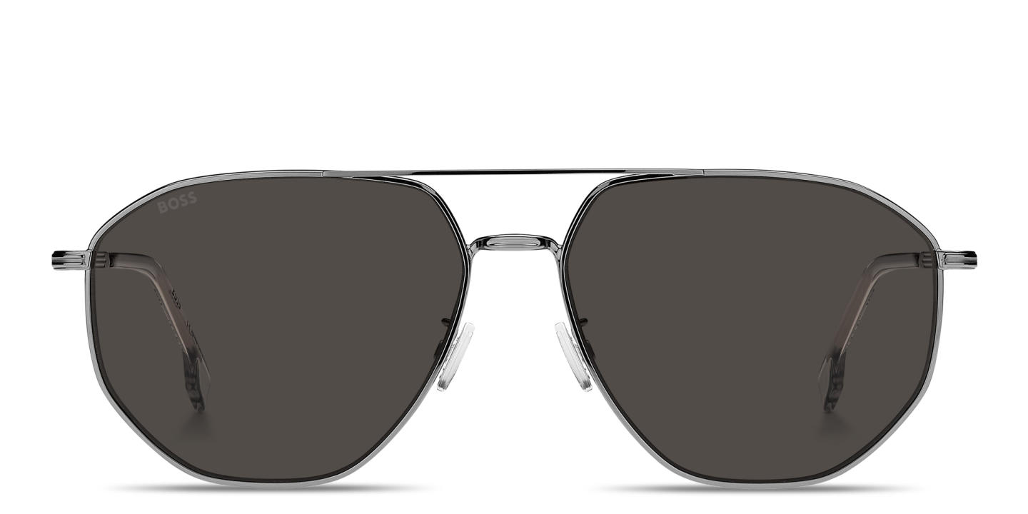 Shop Hugo Boss Logo Signature Aviator Sunglasses in Ruthenium online.