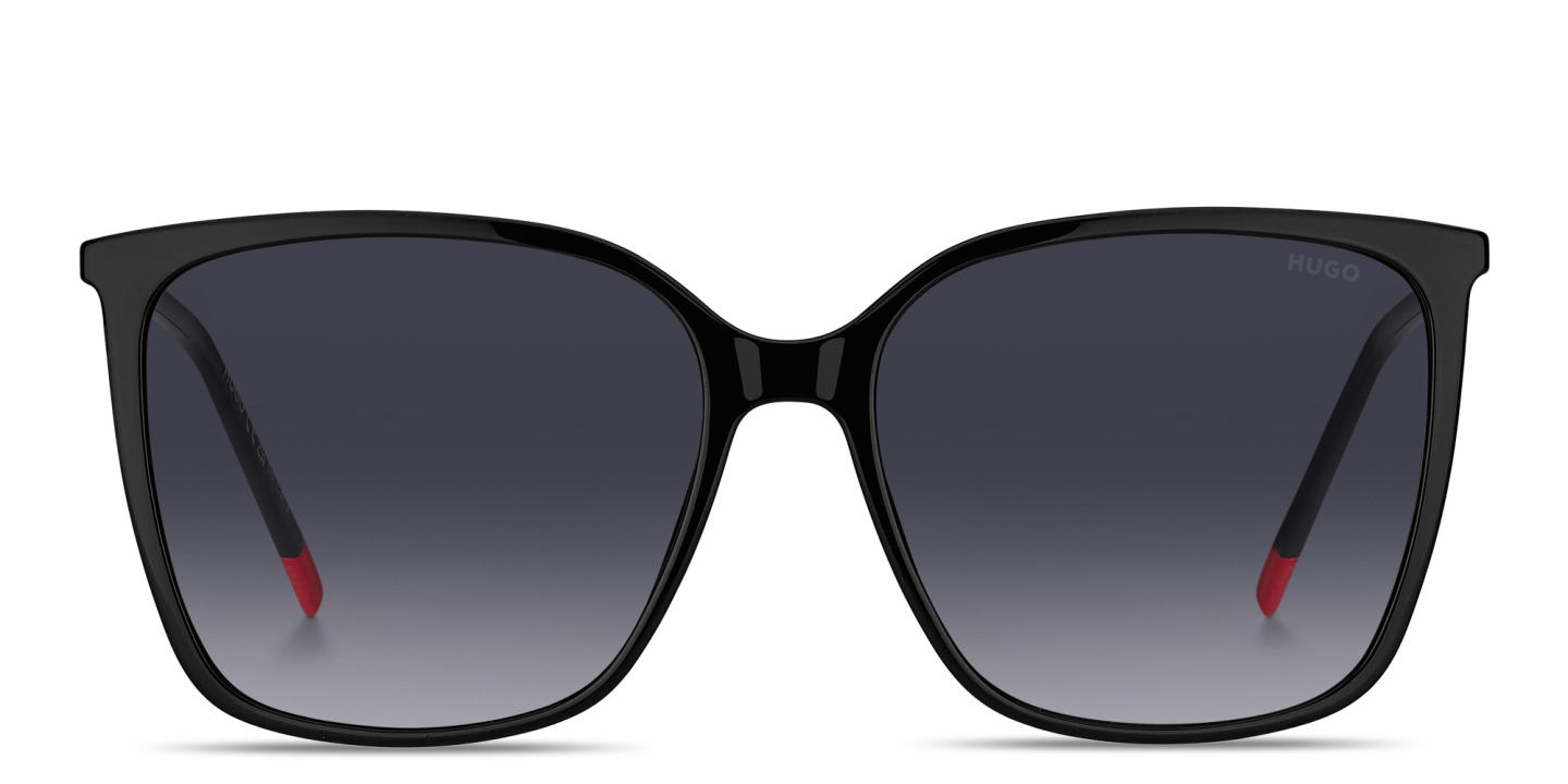 Shop Hugo Boss Logo Signature Square Sunglasses in Black online.