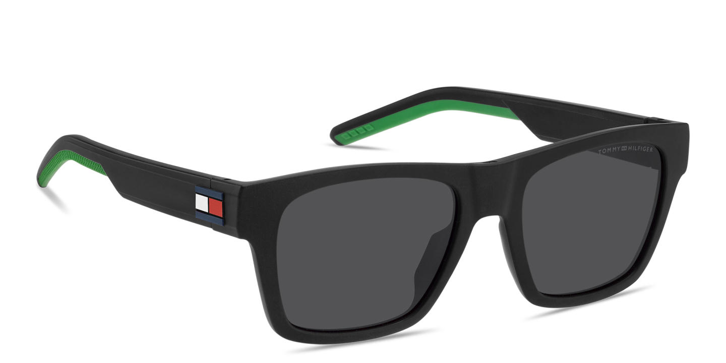 Tommy Hilfiger Logo Square Sunglasses in Matte Black – Product Photo 2