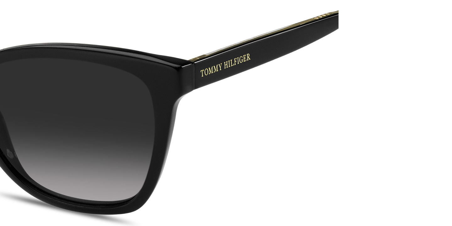 Shop Tommy Hilfiger Logo Signature Cat-Eye Sunglasses in Black online.