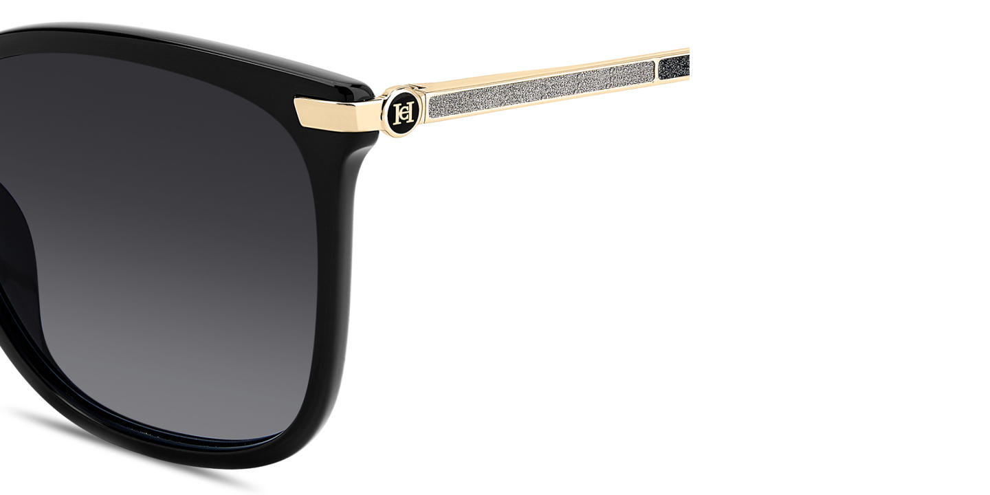 Shop Carolina Herrera CH Logo Square Sunglasses in Black online.