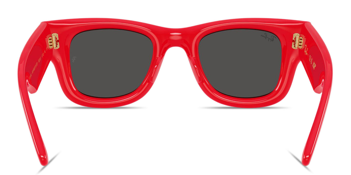 Shop Ray-Ban Wayfarer Puffer Unisex Square Sunglasses in Red online.