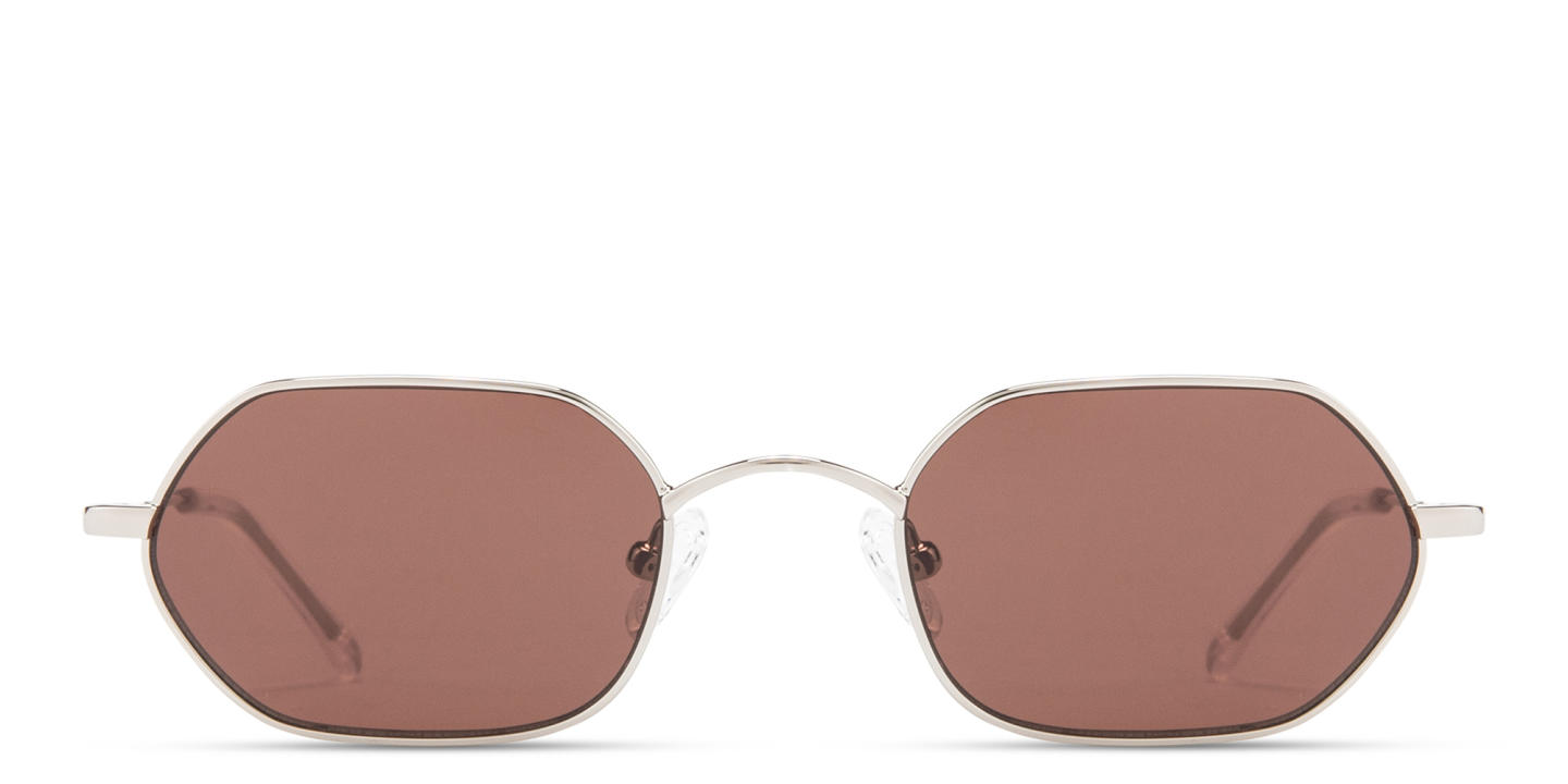 Shop TRICE Logo Irregular Sunglasses in Silver online.