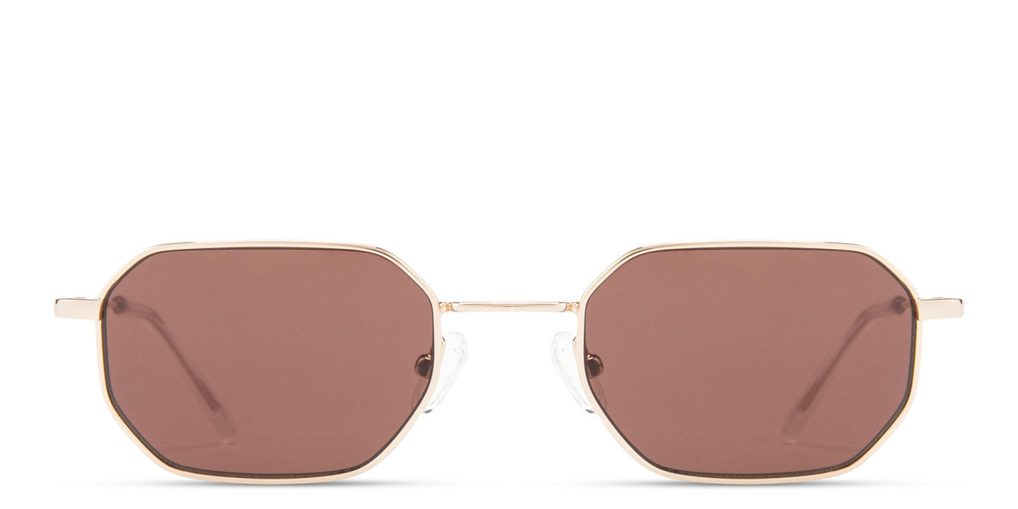 Shop TRICE Logo Irregular Sunglasses in Gold online.
