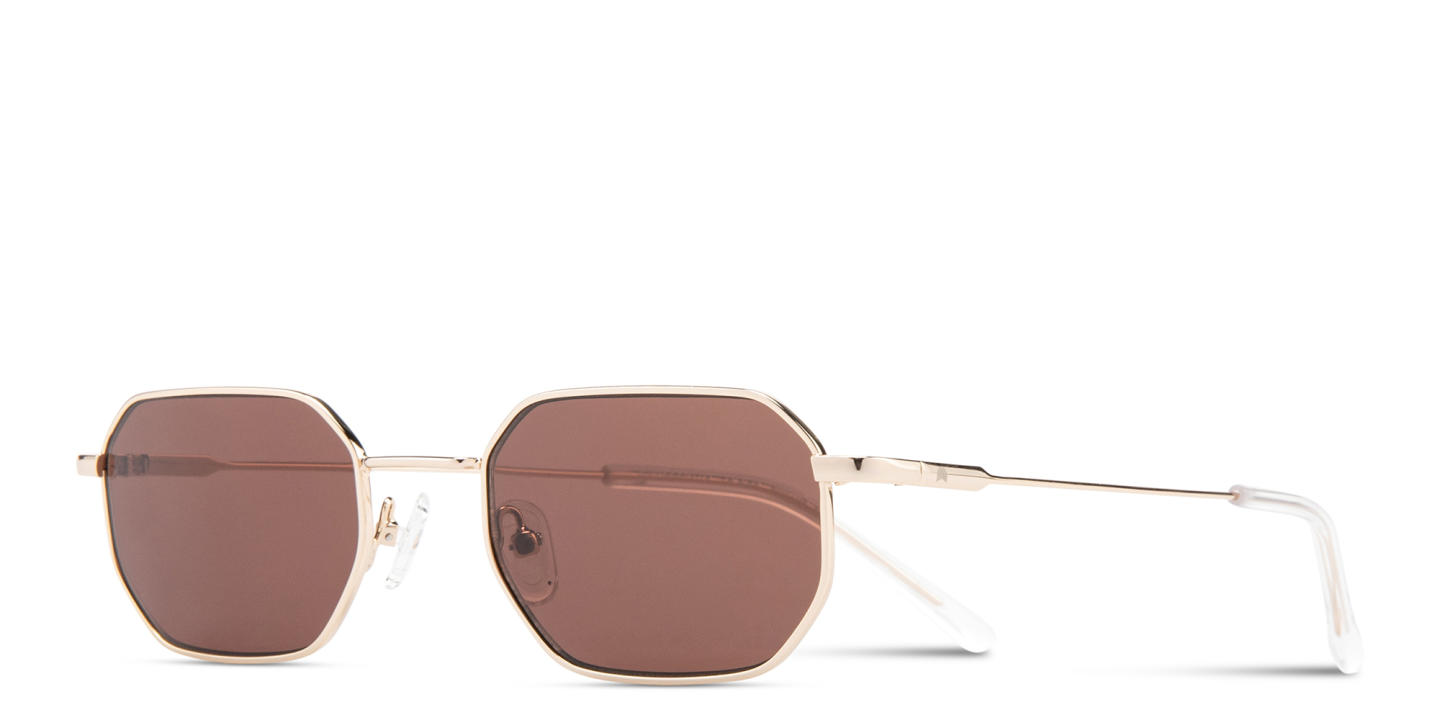 Shop TRICE Logo Irregular Sunglasses in Gold online.