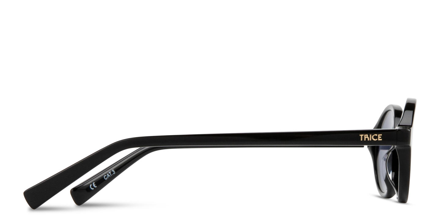 Shop TRICE Logo Oval Sunglasses in Black online.