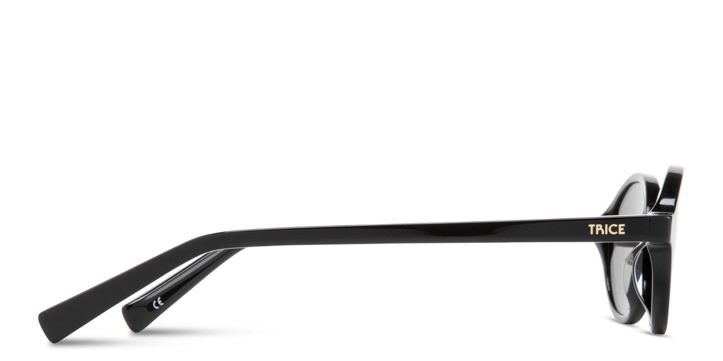 Shop TRICE Logo Oval Sunglasses in Black online.