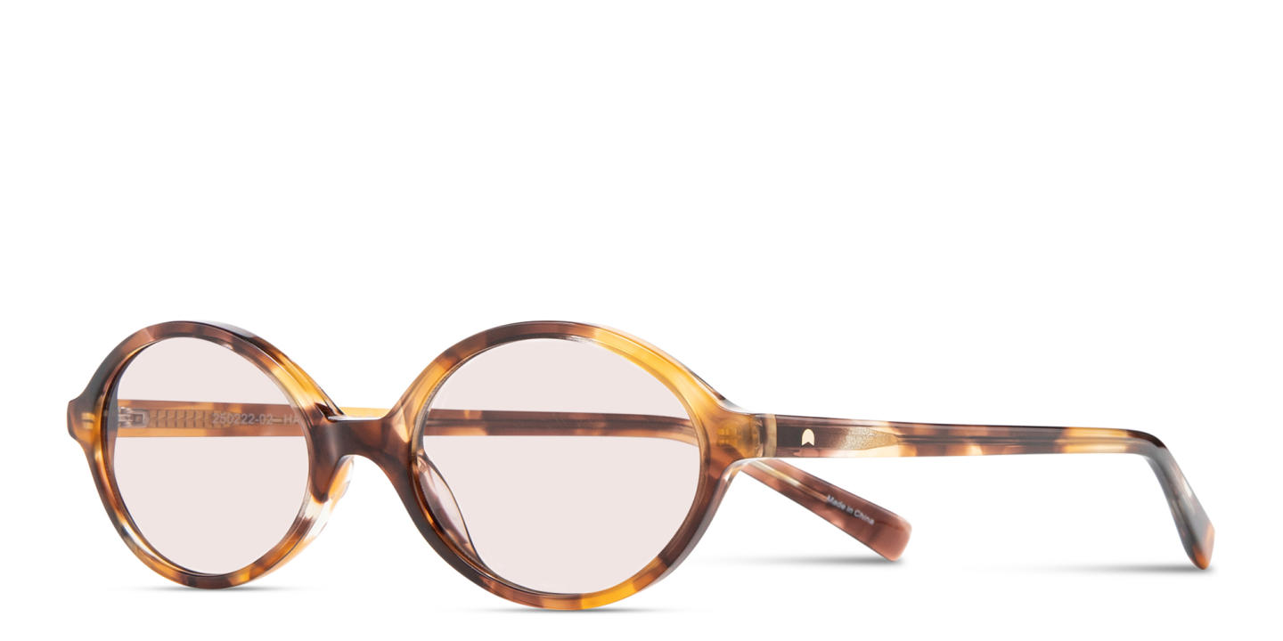 Shop TRICE Logo Oval Sunglasses in Havana online.