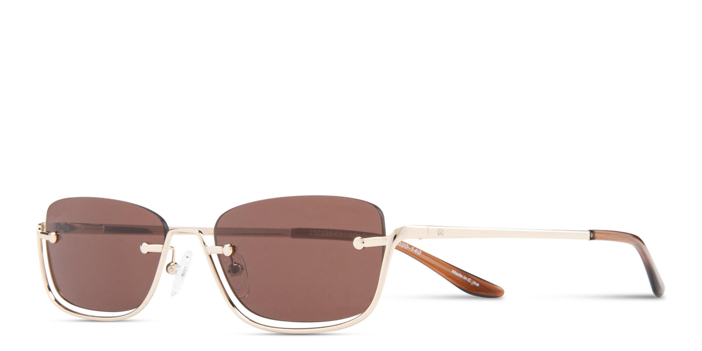 تسوق نظارات شمسية بإطار مربّع نصفي بالشعار المنقوش TRICE بلون ذهبي فاتح أونلاين.