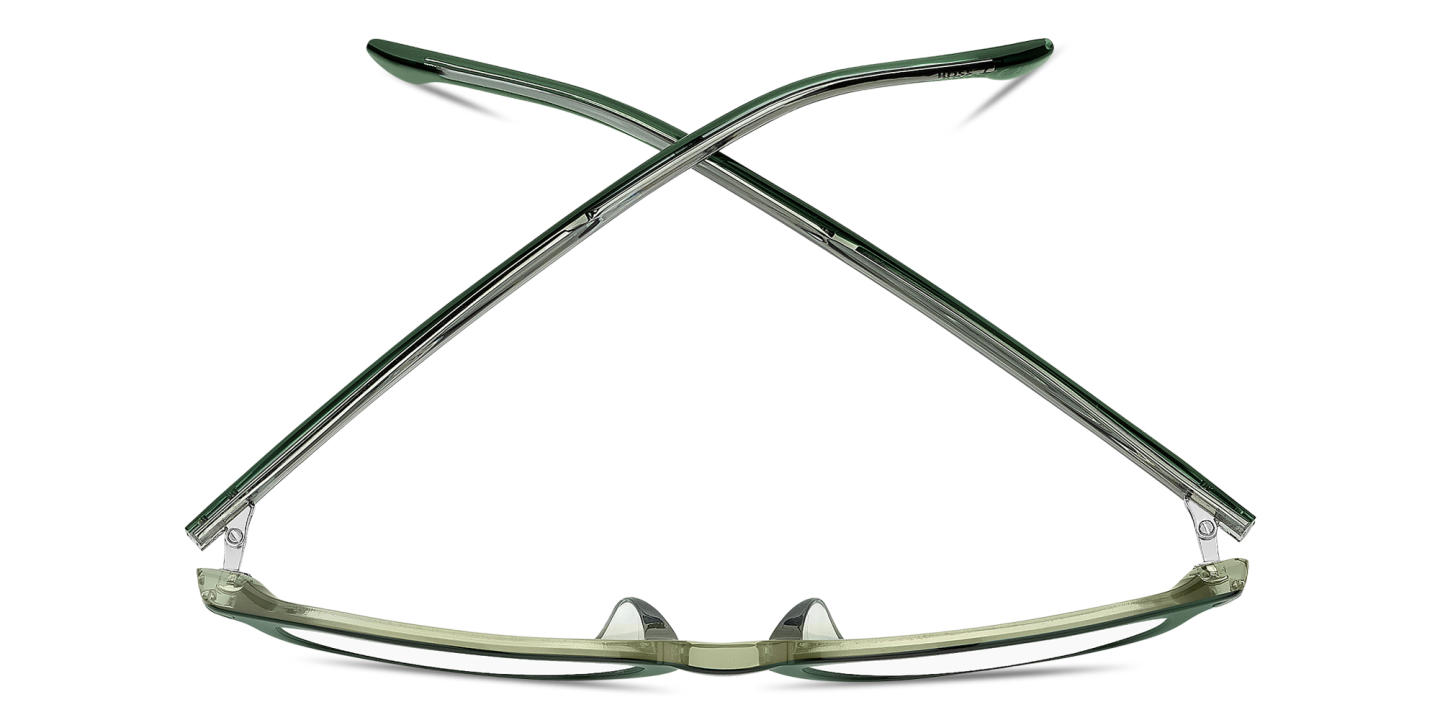Shop Hugo Boss Logo Lettering Square Eyeglasses in Green online.