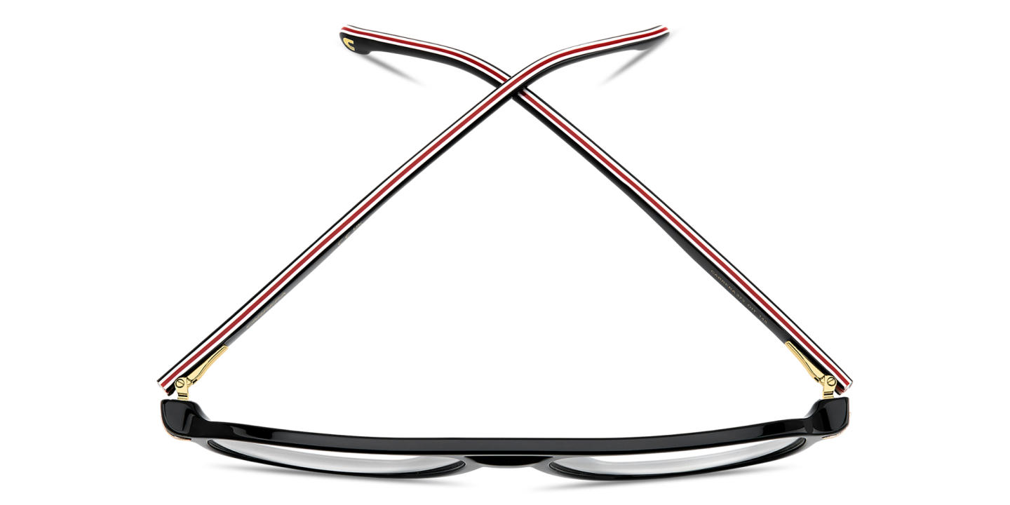 Shop Carrera Logo Signature Wide Rectangle Eyeglasses in Black online.