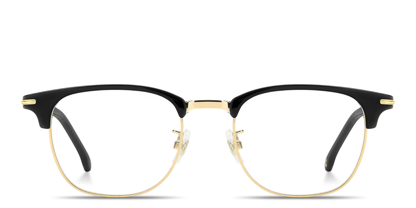 Shop Carrera Logo Signature Unisex Rectangle Eyeglasses in Black Gold online.