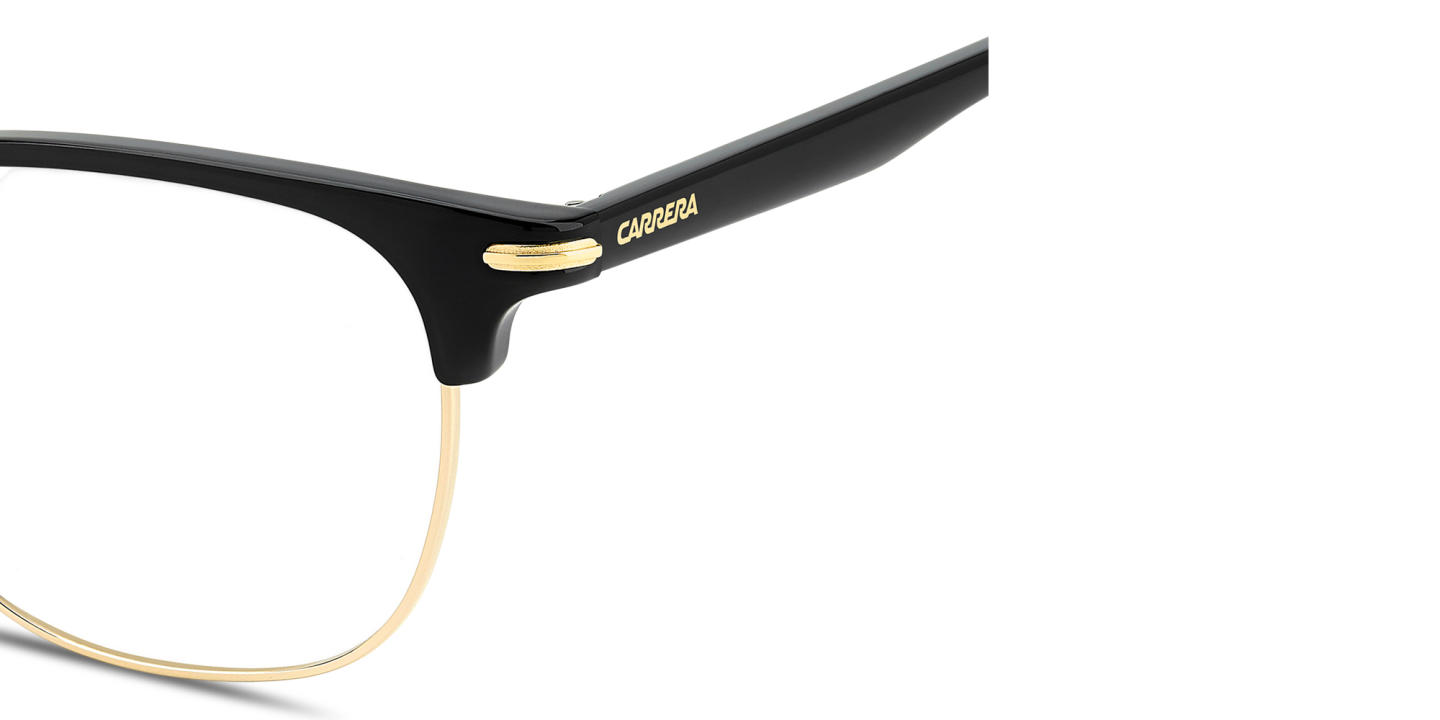 Shop Carrera Logo Signature Unisex Rectangle Eyeglasses in Black Gold online.