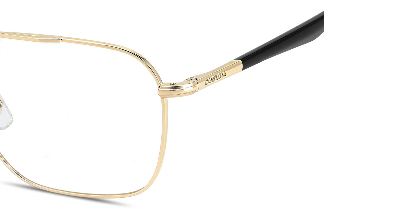 Shop Carrera Logo Signature Wide Square Eyeglasses in Gold online.