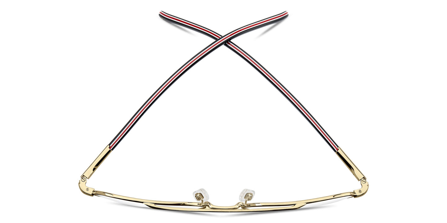 Shop Carrera Logo Signature Wide Square Eyeglasses in Black Gold online.